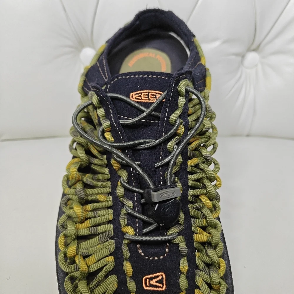 KEEN Uneek Bungee Cord Camo Green Black Braided Woven Sandals Men's Shoes Size 8
